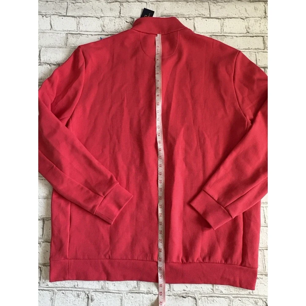 Men's Polo Ralph Lauren Salmon Red‎ Fleece Snap Closure Sweatshirt  XXL